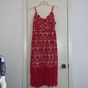 Red lace dress